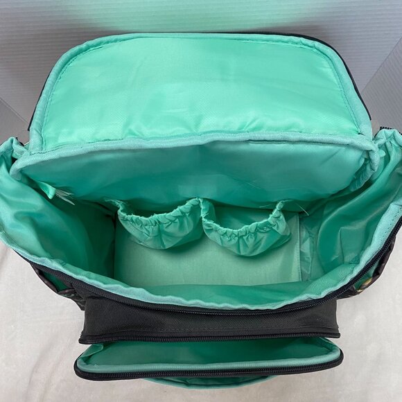 Baby Boom Elephant Print Diaper Bag Backpack With Multiple Pockets & Pacifier Ho - Picture 9 of 12